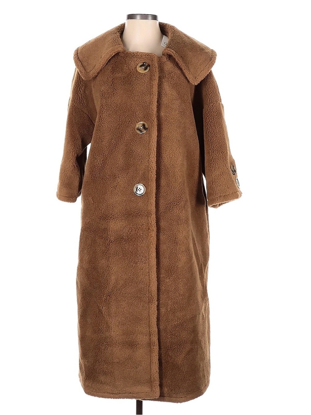 Women's Long Brown Teddy Coat - Cozy AU Shearling
